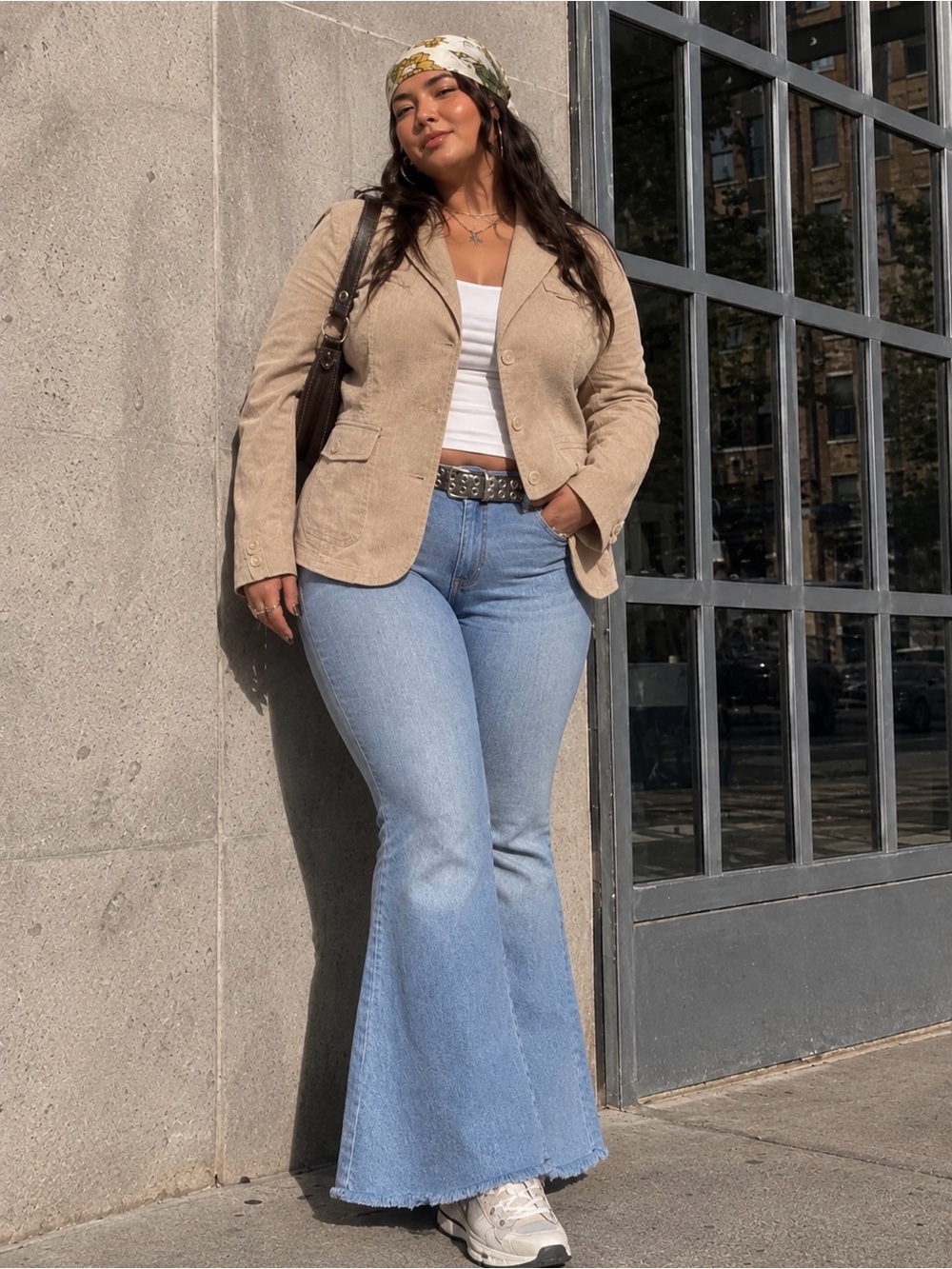 Vintage beige corduroy blazer jacket | cotton | 90s Y2K Bum Equipment